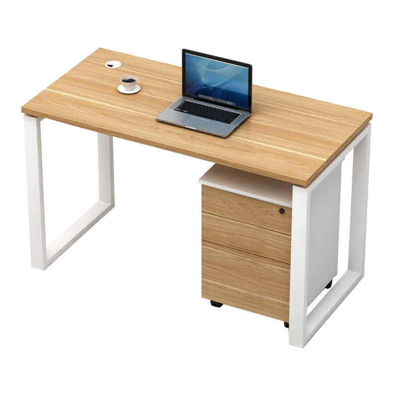 企诺 电脑桌办公桌写字桌员工桌职员桌口字脚卡位 QND2cYP-K1206OX 榉木色