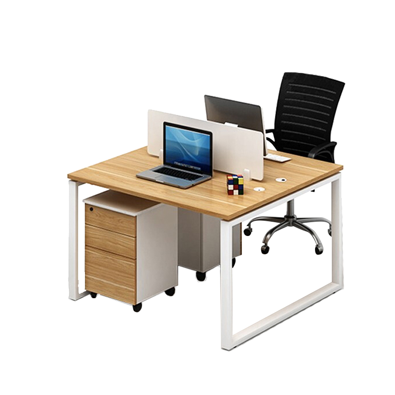 企诺 电脑桌办公桌写字桌员工桌职员桌口字脚卡位 QND2cYP-K1212OX 榉木色