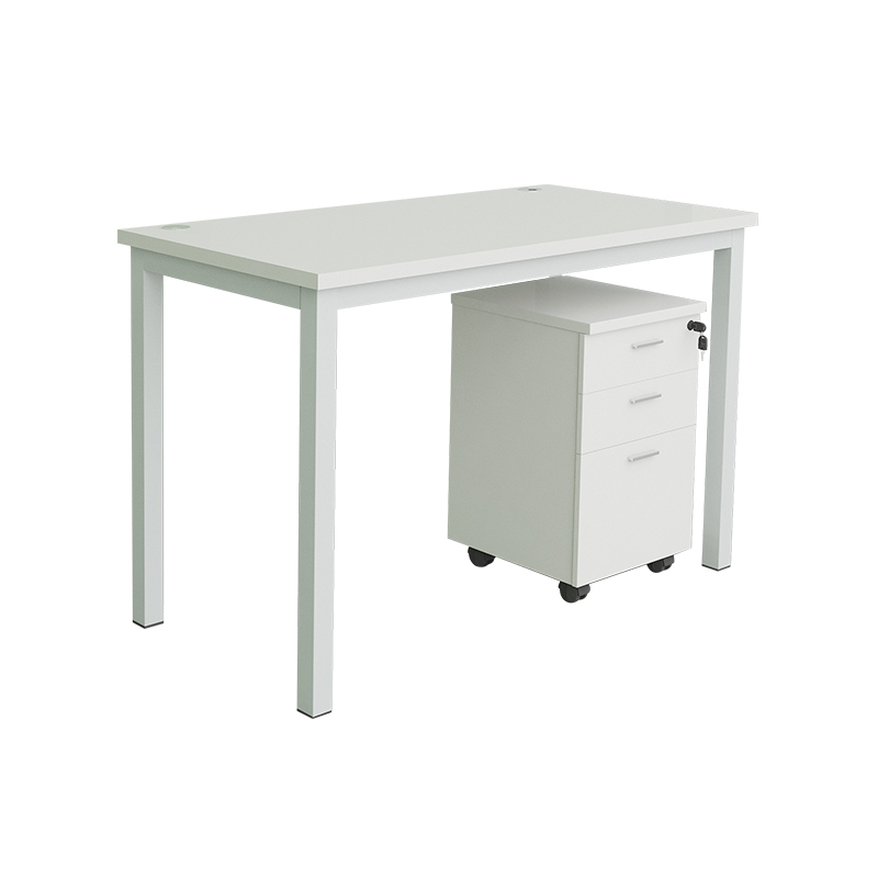 企诺 职员办公桌屏风工位电脑桌屏风隔断卡位 单人位无屏含柜 QND2cYP-F1206无屏W 白色