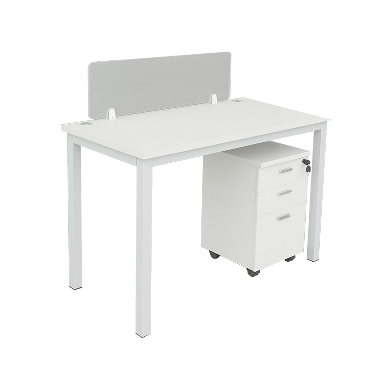 企诺 职员办公桌屏风工位电脑桌屏风隔断卡位 单人位含柜 QND2cYP-F1206W 白色