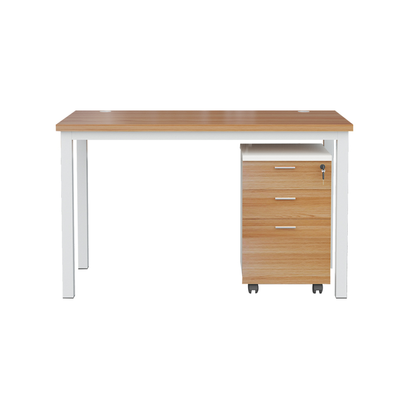 企诺 现代简约办公桌职员工位屏风隔断卡位电脑桌 单人位无屏含柜 QND2cYP-F1206无屏OX 欧橡色