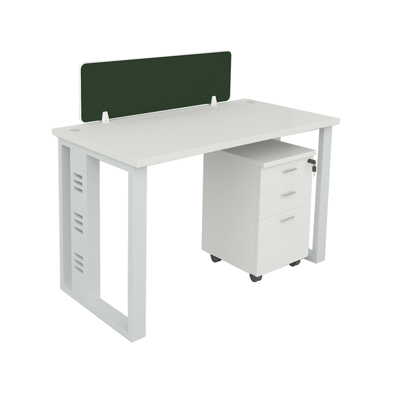 企诺 屏风办公桌职员桌电脑桌隔断卡座 单人位含柜 QND2cYP-R1206WGr 白墨绿色