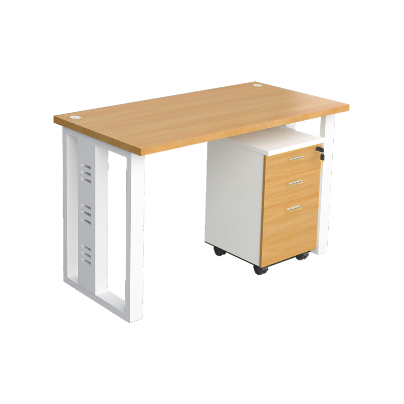 企诺 屏风办公桌职员桌办公室电脑桌隔断工位 单人位无屏含柜 QND2cYP-R1206无屏HX 白色