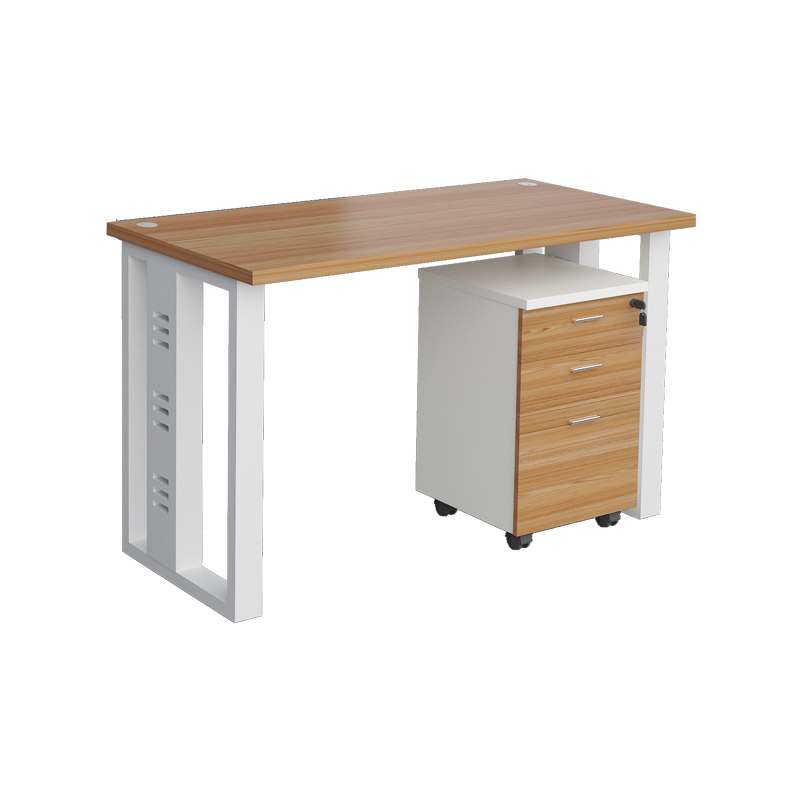 企诺 现代时尚职员办公桌屏风隔断卡位电脑桌 单人位无屏含柜 QND2cYP-R1206无屏OX 欧橡色