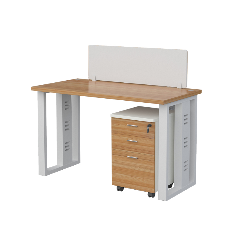 企诺 现代时尚职员办公桌屏风隔断卡位电脑桌 单人位含柜 QND2cYP-R1206OX 欧橡色