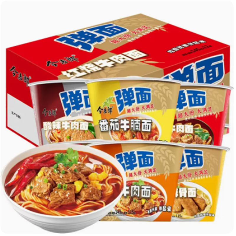 今麦郎弹面大桶红烧牛肉面12*145g（单位：箱） 随机
