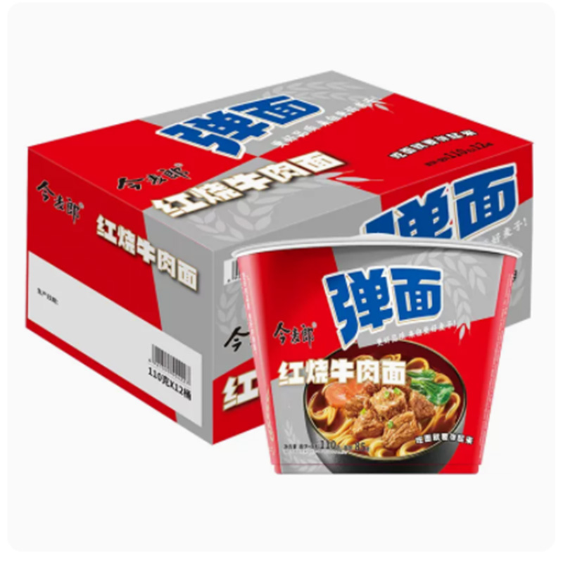 今麦郎弹面桶红烧牛肉面12*110g（单位：箱） 随机
