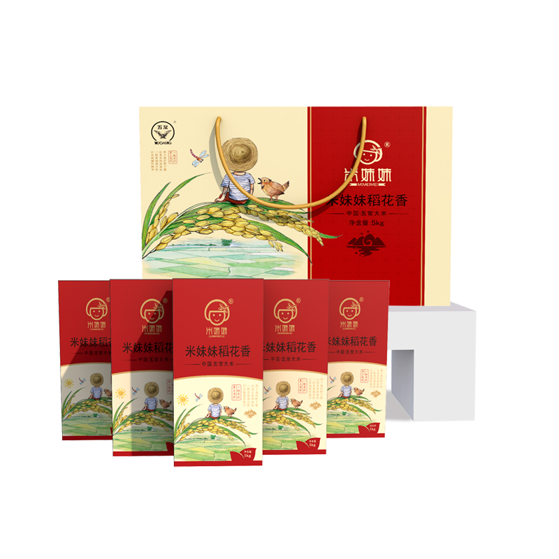 米妹妹五常稻花香大米礼盒5kg 无色