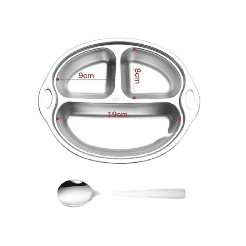 美厨316不锈钢大嘴猴系列儿童餐盘 MCFT1864 不锈钢色