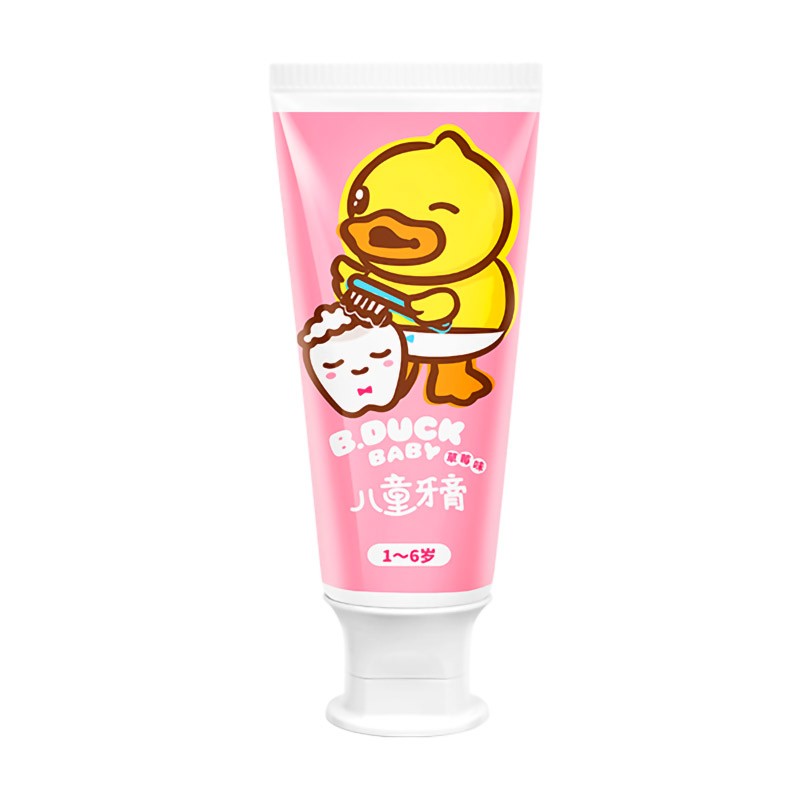 B.Duck Baby小黄鸭 1-6岁 儿童牙膏草莓味 粉色