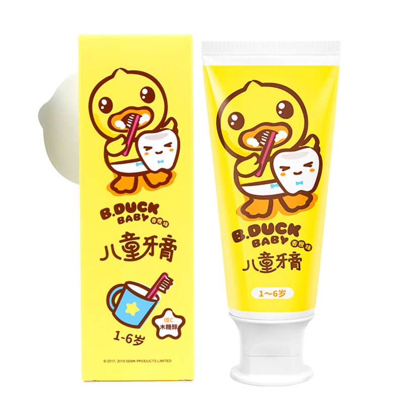 B.Duck Baby小黄鸭 1-6岁 儿童牙膏香橙味 黄色