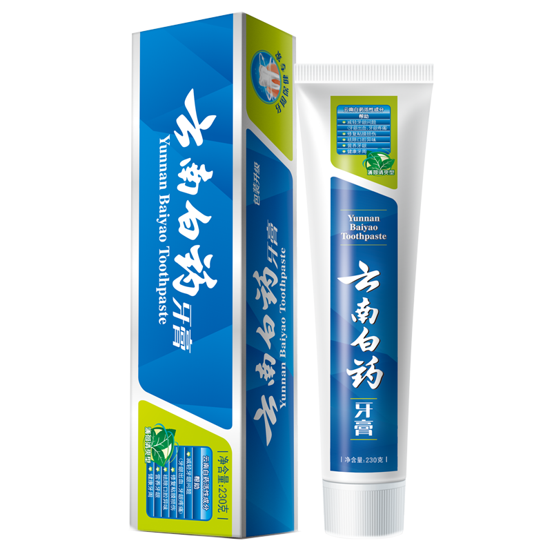 云南白药（YUNNANBAIYAO）牙膏薄荷香型230g/盒 白色
