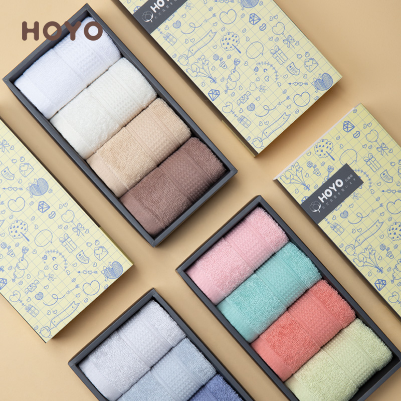 HOYO--7152--臻品长绒棉方巾四件套 灰色系列4503 组合装