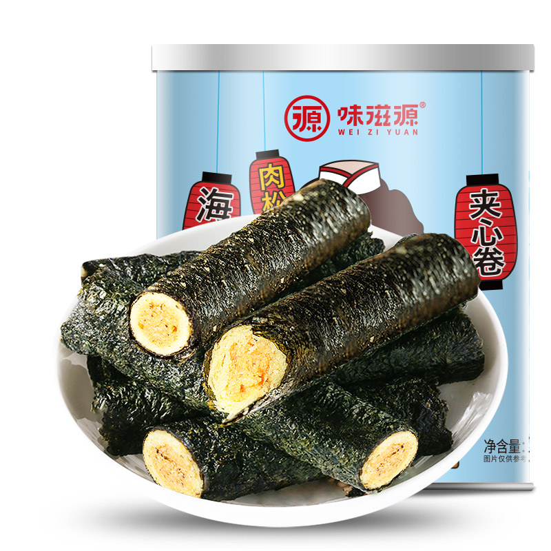 味滋源 海苔夹心卷100g肉松味 罐 蓝色