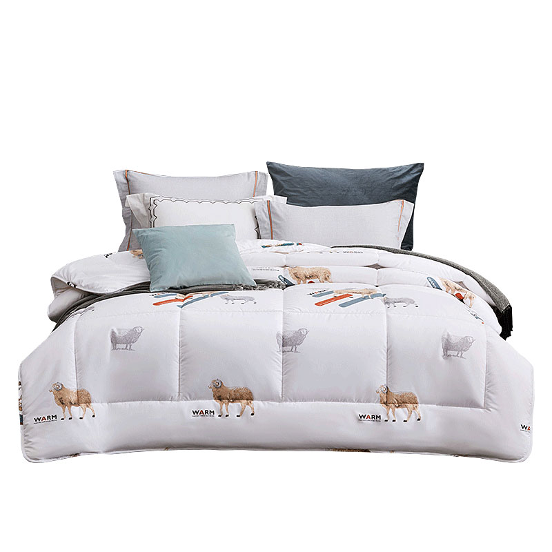 梦洁家纺 美颂系列暖馨羊毛厚被 白色 花色