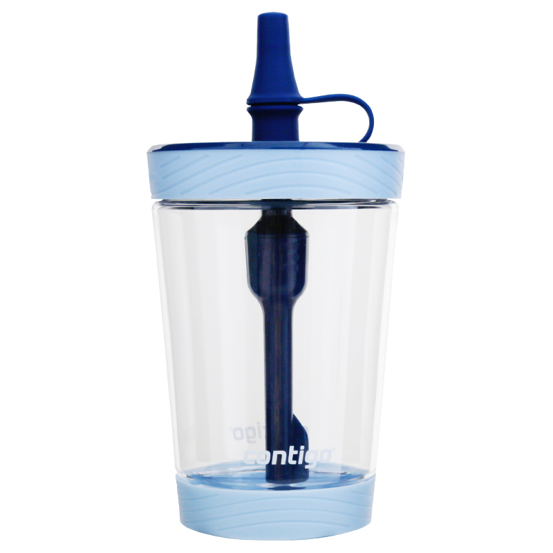 contigo康迪克塑料杯防漏冷萃吸管水杯咖啡杯海洋蓝500ml HBC-JUI013 海洋蓝