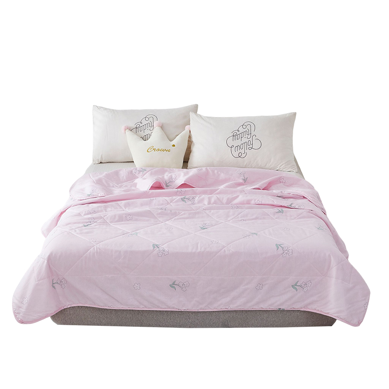 恒源祥花间桃意BB面涤棉夏被HYX172BZ 200x230cm条 粉色