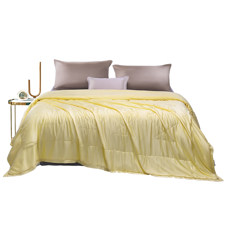 富安娜（FUANNA）莱赛尔双宫桑蚕丝抑菌夏被203*229cm 黄色