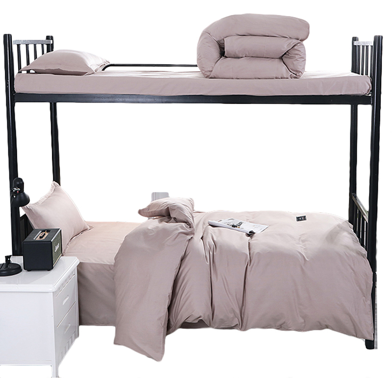 三极 TP2828  单人全棉 六件套（床单+被套+枕套+热熔棉被芯+热熔棉褥子芯+枕芯） 卡其灰