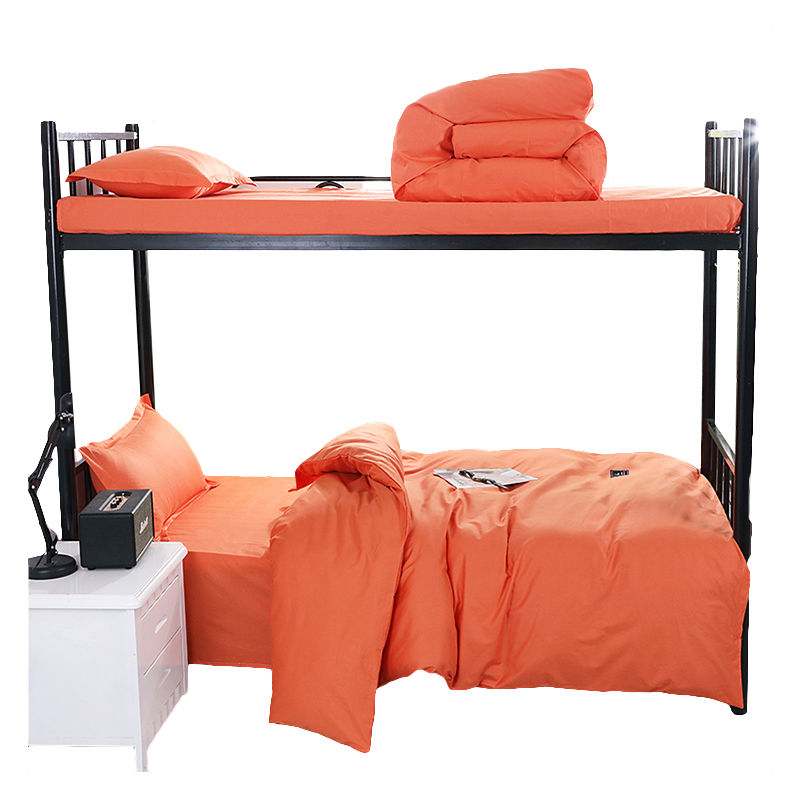 三极 TP2829  单人全棉 六件套 （床单+被套+枕套+棉花被芯+棉花褥子芯+枕芯） 活力橙