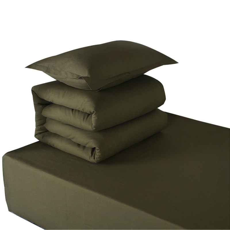 三极 TP2826  宿舍单人军绿色全棉 六件套 32纱支 热熔棉内胆