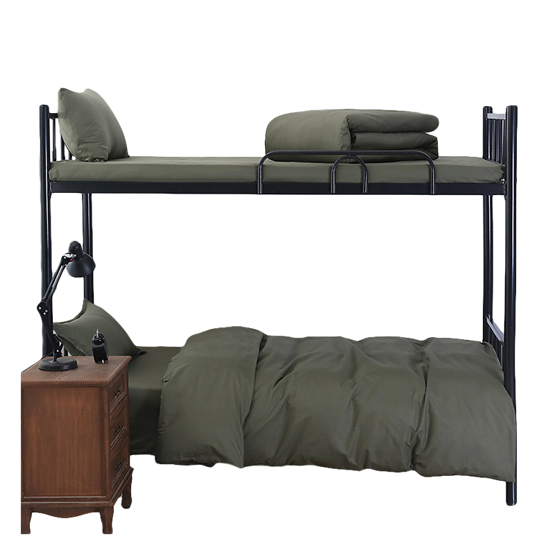 三极 TP2826  宿舍单人军绿色全棉 六件套 亚光 热熔棉内胆