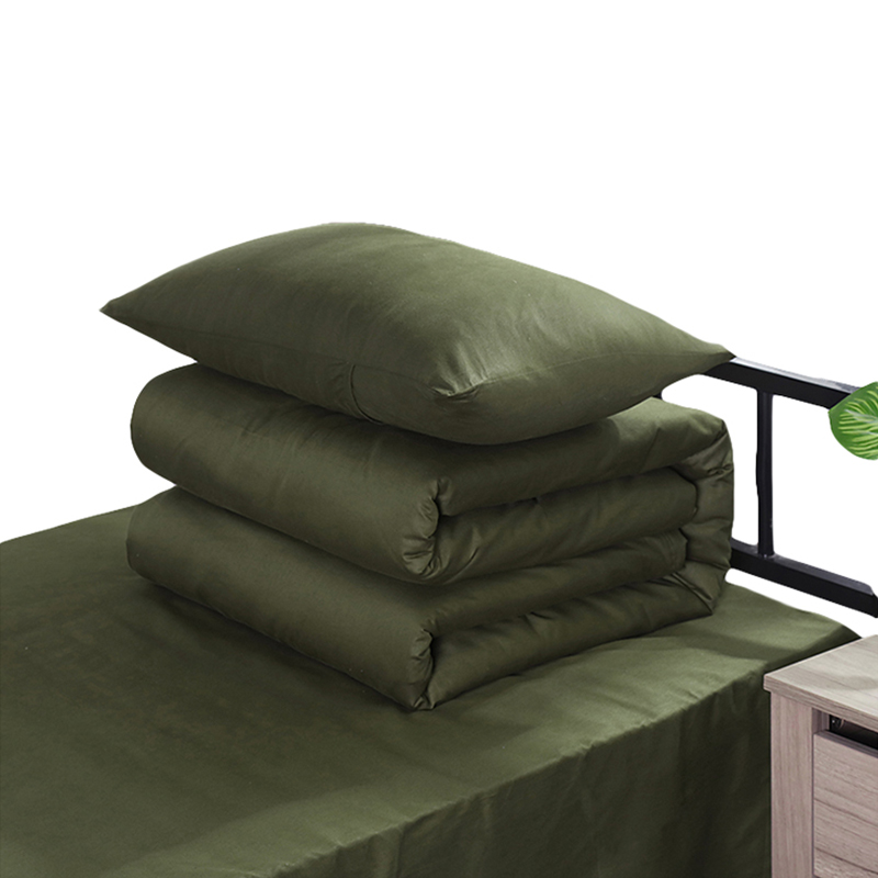 三极 TP2826  宿舍单人军绿色全棉 六件套 40纱支 热熔棉内胆