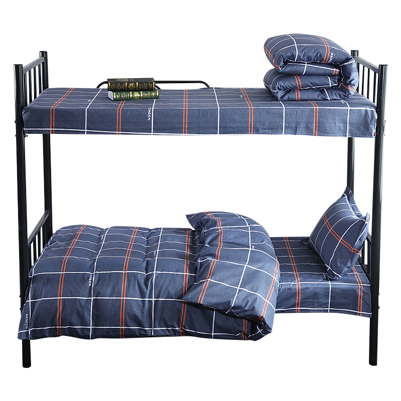 三极 TP2842  纯棉三件套上下铺全棉被套床单枕套   1.2米床 格子时尚