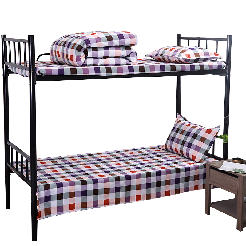 三极 TP2854  全棉40纱支床上用品六件套（床单+被套+枕套+棉花被芯+棉花褥子芯+枕芯） 七彩格