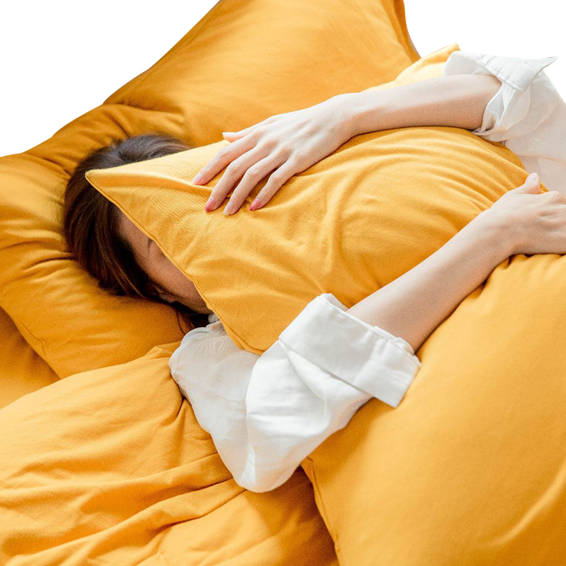 三极 TP2982  天竺棉日式纯色四件套 1.5m床单款 姜黄色