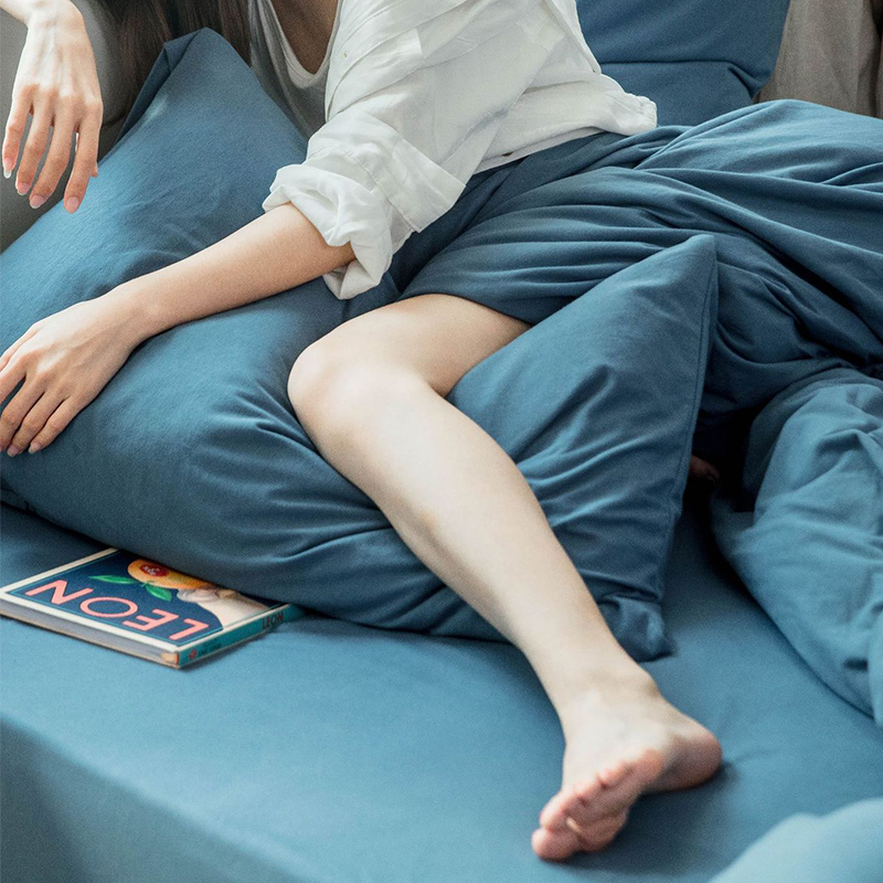 三极 TP2982  天竺棉日式纯色四件套 1.5m床单款 海蓝色