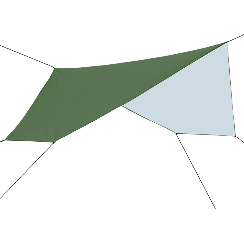 三极 TP2326 户外多功能六角天幕地席  350*290cm 军绿涂银