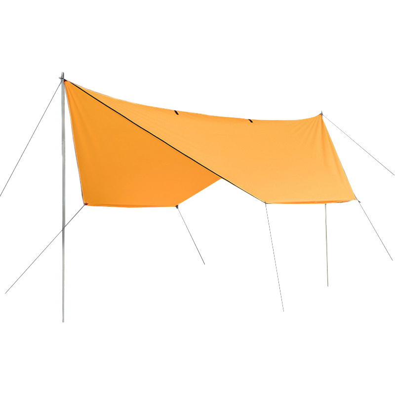 三极 TP2326 户外多功能六角天幕地席  350*290cm 天幕+撑杆(200cm/2组) 橘色