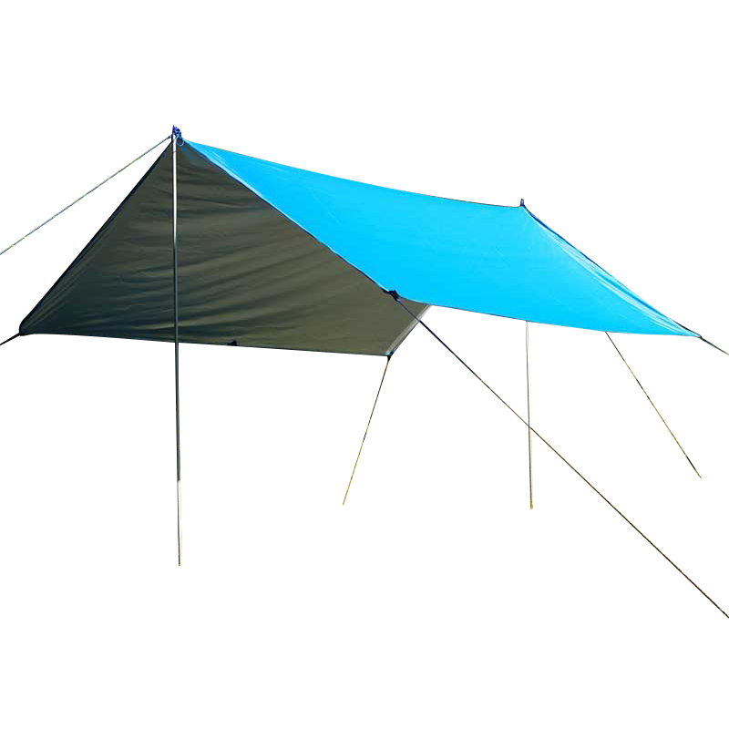 三极 TP2327 户外涂银天幕遮阳棚幕布  300*300cm 天幕+帐杆*2 蓝色