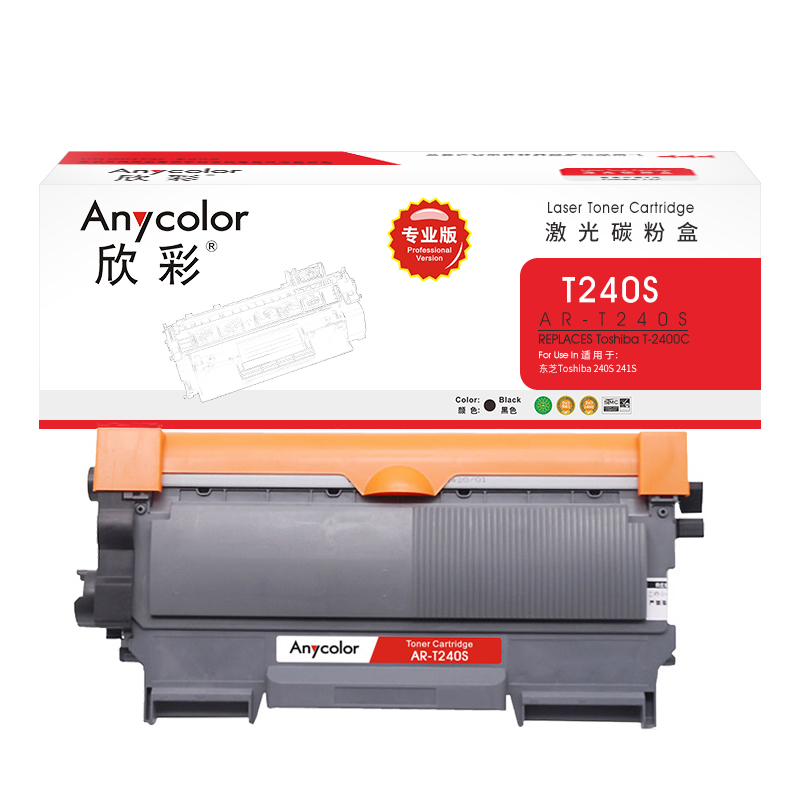 欣彩（Anycolor） AR-T240S 2600页 适用东芝Toshiba 240S 241S 粉盒 1.00 只/支 (计价单位：支) 黑色