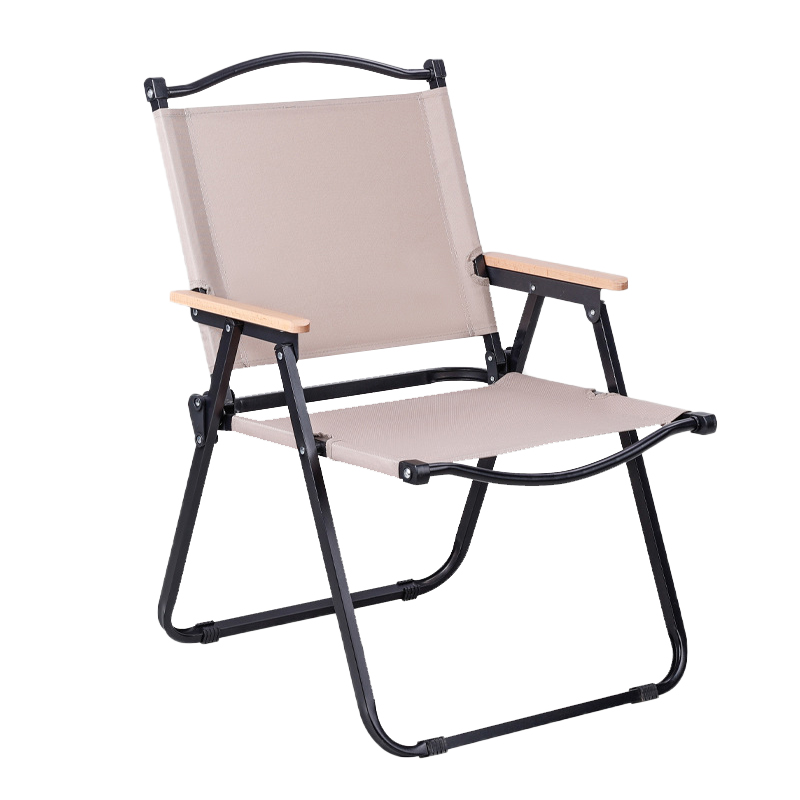 三极 TP8872   户外露营便携椅 黑管大号  52*53*80cm 卡其色