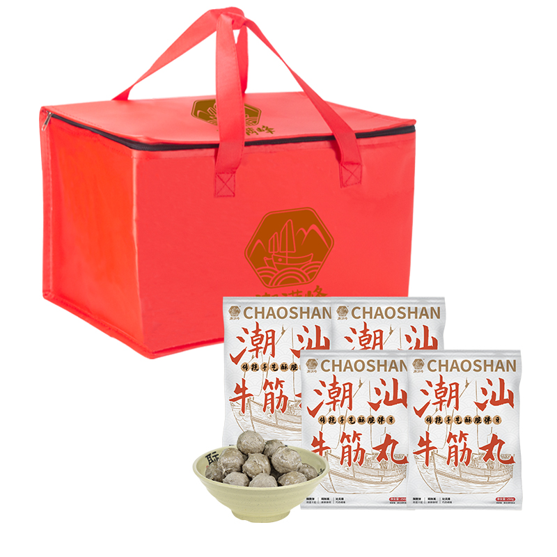 潮汕牛筋丸（3斤装，共6袋）礼袋版 随机