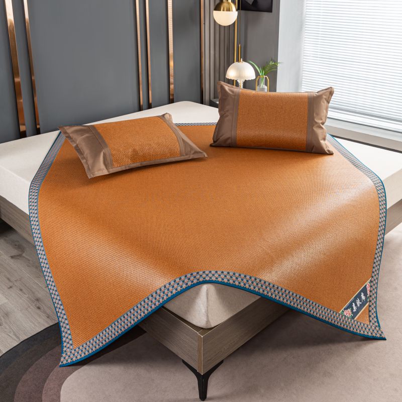 圣芳妮 舒爽冰藤席180*200cm 金咖棕