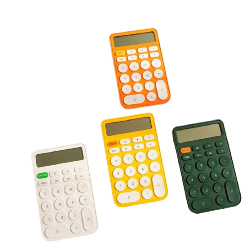 三年二班 糖果色计算器12位大屏幕ins风简约计算机简约学生考试办公用迷你便携高颜值会计记算机器 图片色
