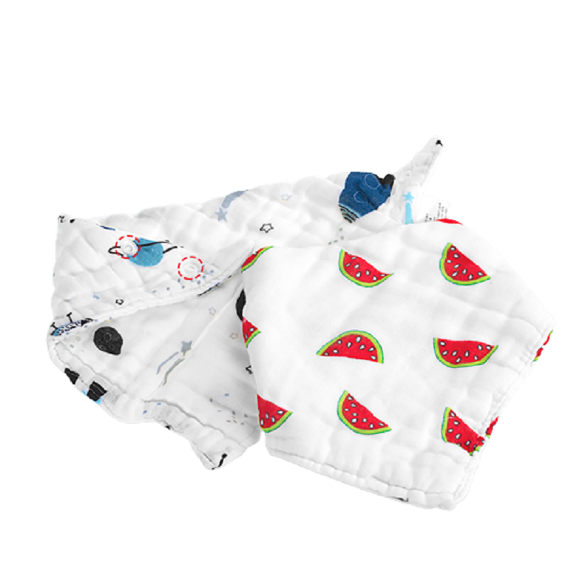 婴侍卫  纯棉纱布口水巾（2条装） 图案随机