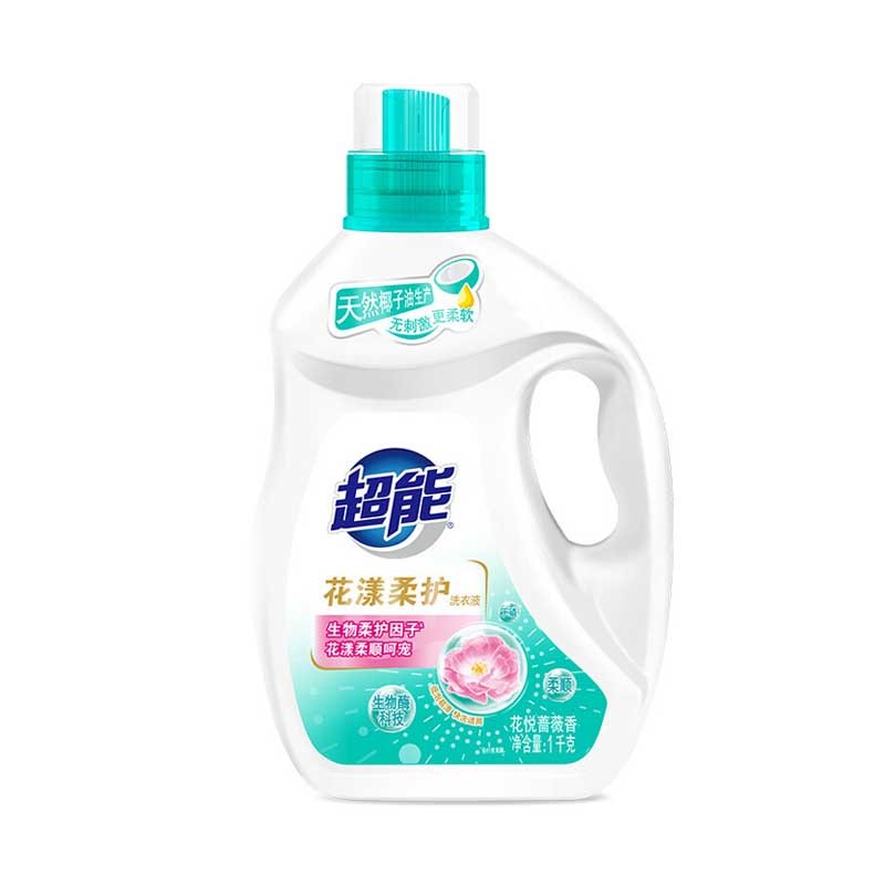超能花漾柔护洗衣液1kg 白色