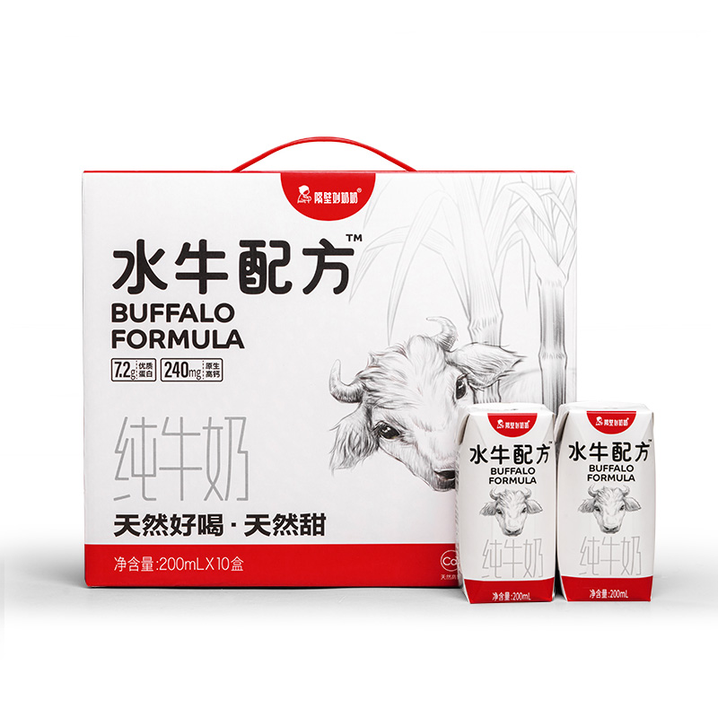 隔壁刘奶奶水牛配方清甜奶200ml*10盒 箱 白色