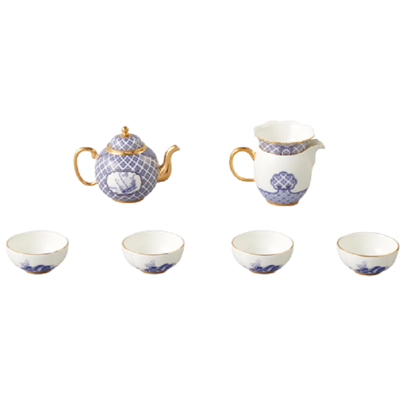 永丰源（auratic）先生瓷四海升平8头茶具 蓝色