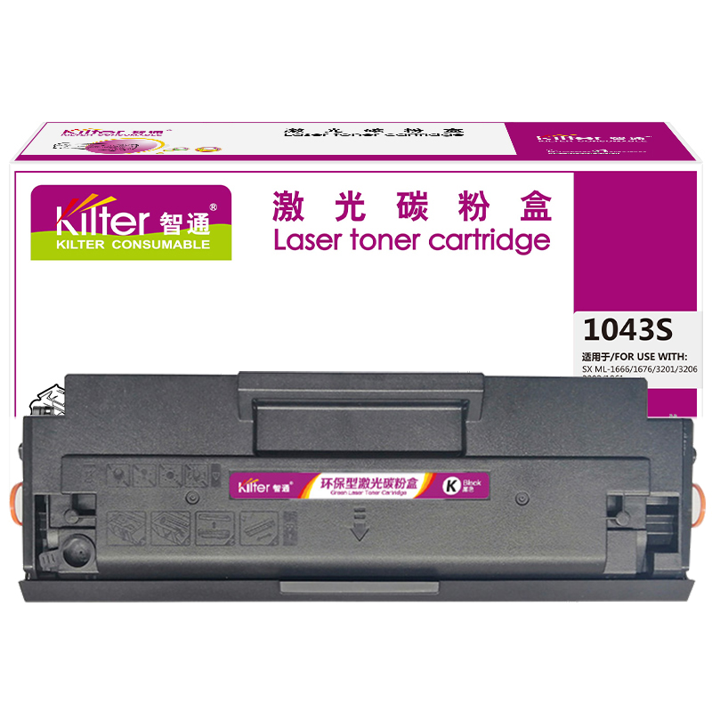 智通(ZT) 1043S 带芯片 1500页 适用三星SAMSUNG ML-1666 SCX-3201 3206 ML-1861 ML1661 硒鼓 1.00 只/支 (计价单位：支) 黑色