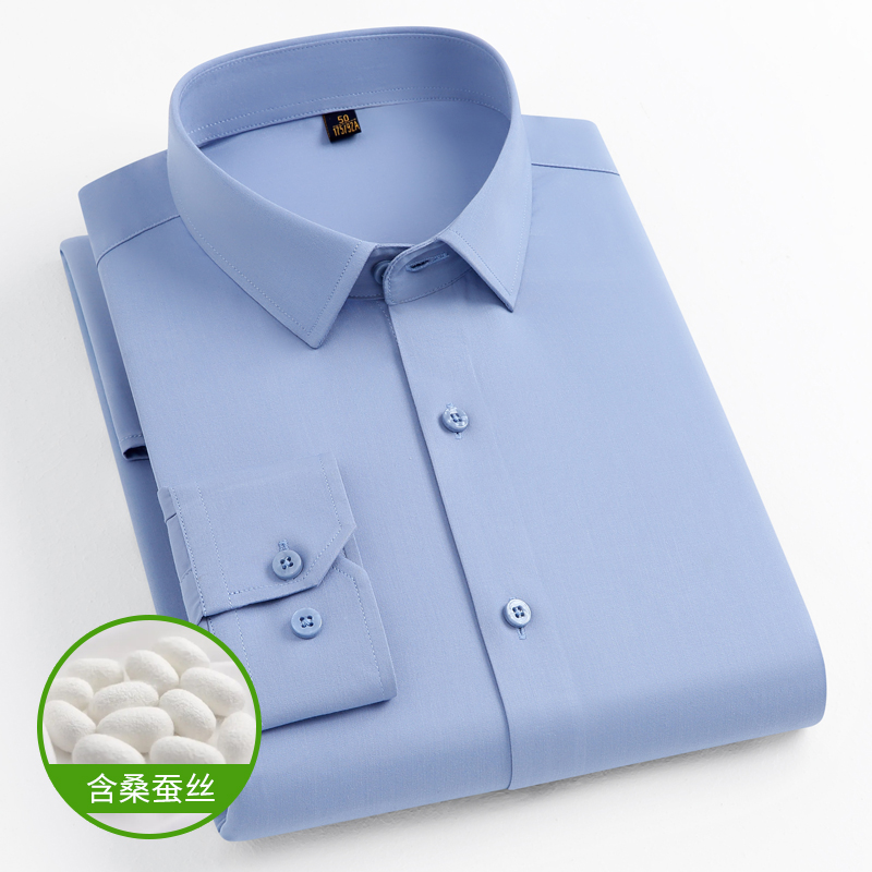 丰讯含桑蚕丝男士春秋长袖衬衫YTMPS2307（单位：件） 灰色 190