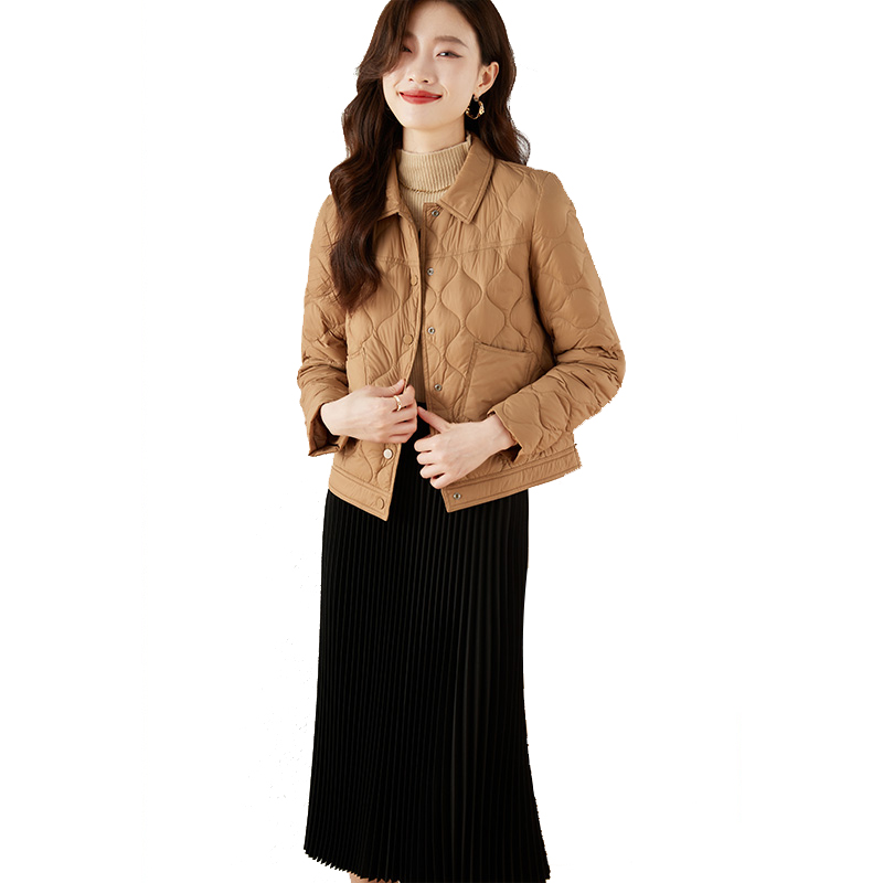 丰讯女士翻领白鸭绒羽绒服YTMJH160（单位：件） 卡其色 L