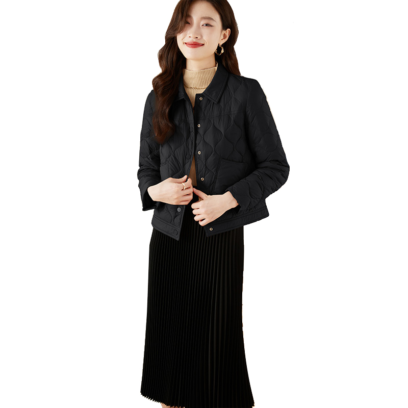 丰讯女士翻领白鸭绒羽绒服YTMJH160（单位：件） 黑色 XL