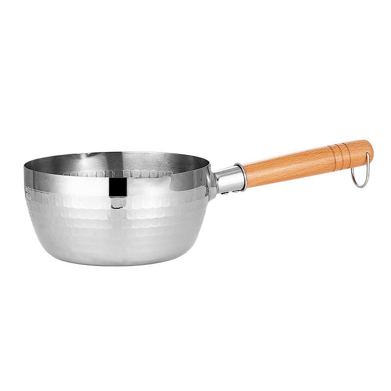 易铂yispot 奈良雪平锅 食品级日系汤锅奶锅煎锅厨房 多用厨具礼品汤锅YP-9017 18cm 不锈钢色