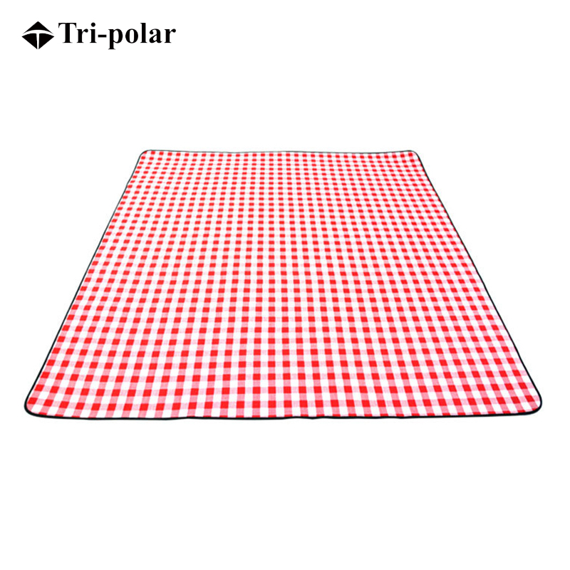 三极 TP1208 格子防潮野餐垫 红色 300*300*（厚5mm）