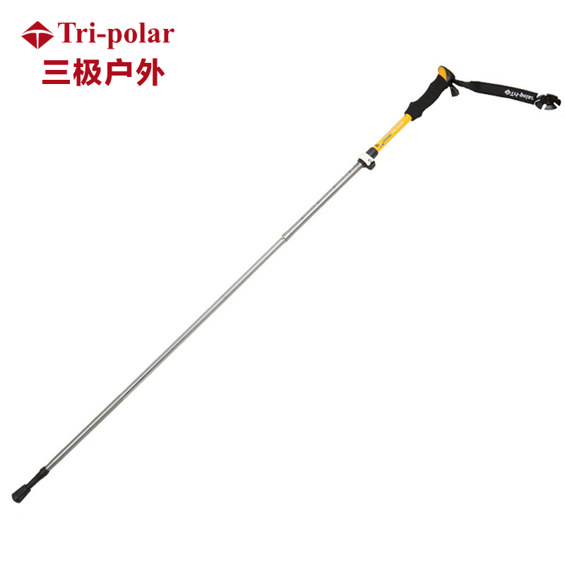 三极 TP3909  户外折叠轻便爬山登山杖  135cm 黄色